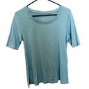 J.Jill  Pima Scoop-Neck Elbow-Sleeve Tee - Large Photo 0