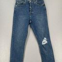 Levi's  Jeans Womens 31 Blue Wedgie Straight Crop Distressed High Rise Button Fly Photo 0