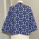 H&M  Divided Textured Blue White Open Cardigan Midi Sleeves Crop M Medium Photo 1