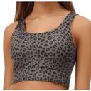 Anthropologie ALL FENIX Leopard Black Grey Sports Bra Back Cutout No Padding Medium Anthro Photo 0