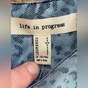 Life in Progress  Womens Small Blue Cheetah Print Blouse • Keyhole Neck NWT Photo 8