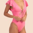 Trina Turk NWT  Monaco Solids Flutter One Piece Swimsuit Geranium Pink Size 6 NEW Photo 4