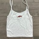 Full Tilt  White Car Embroidered Tank Top Photo 4