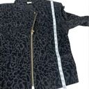 Anne Klein Black Velvet Leopard Print Zip Up Gold Hardware Jacket Blazer Size M Photo 10