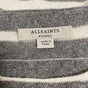 All saints Womens Cassia Jumper Gray White Stripe Boat Neck Wool Sweater… Photo 6