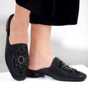 Brighton  Prism Embellished Black Leather Mules Size 9 NEW Photo 0