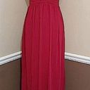 TFNC NEW Burgundy Pleated Deep V-Neck Cross Back Modcloth Maxi Dress Gown Medium Photo 0