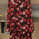 BCBGeneration 💕💕 Double Tiered A Line Dres ~ Black Combo Floral Print Large NWT Photo 5