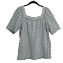 Anna Sui Lace Square Neck Short Sleeve 100% Cotton Blouse size Medium Photo 0