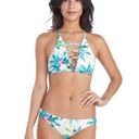 Radio Fiji NEW  Corona High Neck bikini top, Medium, floral cream Photo 1