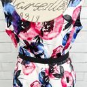 Carmen Marc Valvo Luxe by  Floral Belted Dress Size 10 Photo 7