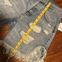 We The Free  People Blue Denim Jean Shorts ripped Distressed cutoff NWT 26 CRVY Photo 6