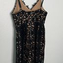 Entro Black and Tan Lace Spaghetti Strap Midi Dress Photo 5