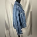 Denim & Co . QVC Blue Jean Denim Jacket Floral Embroidery Long Sleeve  Sz 1X EUC Photo 2