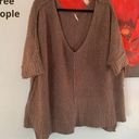 Free People  Beige Brown Oversize Loose Knit Slouchy Sweater Sz S Small Photo 1