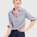 Draper James  Elliot Blue White Gingham Button-down Shirt Sz 10 Photo 0