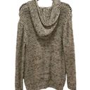 BCBGMAXAZRIA   Cream & Brown Knit Zip Up Hooded Sweater Photo 1