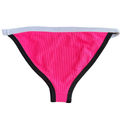 Beach Riot NEW  Becca Colorblock Neon Pink White Black Bikini Bottoms Size Small Photo 3