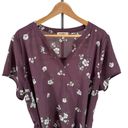 The Moon Full Segura Short Sleeve Tie Waist Maternity Blouse Light Purple Floral 2X Photo 4