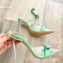 EGO NEW  green clear pointy lace up heels size 6 Photo 8