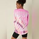 PINK - Victoria's Secret Victoria’s Secret PINK Varsity Crew Neck Pullover Oversized Sweatshirt Pink Photo 1