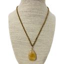 American Eagle Gold Tone Striated Stone Necklace Photo 0