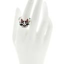 Gucci  Sterling Silver Boston Terrier Enamel Bosco Ring 7.5 Photo 4