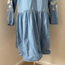 Philosophy  Dress Chambray‎ Embroidered Floral High Low Tunic Dress Size Large Photo 7