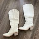 White Snakeskin Tall Cowgirl Boots Size 8.5 Photo 0