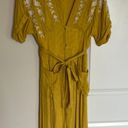 Free People  Love to Love You Embroidered Button-Up Midi Dress Yellow size S Photo 0