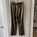 Elizabeth and James  Metallic Gold Hawke Pleated Straight Leg Lame Trousers Pants 2 Photo 5