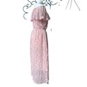 Bongo  Womens Maxi Dress Floral Off Shoulder Elastic Waist Lace Trim Pink Size XL Photo 9