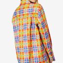 We Wore What NWT  Plaid Rainbow Dad Shirt Oversized Button Down Colorful Swim sz M Photo 1