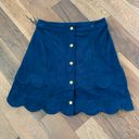 Sugar and L!ps Sugar + Lips Suede Scalloped Hem Mini Skirt Size Small   Photo 3