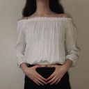 Brandy Melville white long sleeve off the shoulder top Photo 0