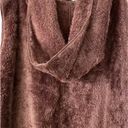 Zenana Outfitters Purple plush polyester long open-front hooded sleeveless cardigan Photo 6