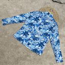 Gottex  Tops 1/4 Zip Longsleeve Floral Printed Blue High-Neck Golf Size L Photo 6