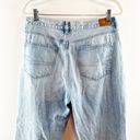 American Eagle  High Rise Busted Knees Mom Jeans Light Wash Blue 12 Photo 8