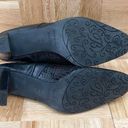 Brighton  “Ravish” Napa Snake Embossed Leather Black Mules Heels Size 6.5 Photo 6