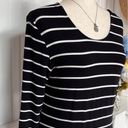 Arizona Jeans Arizona Jean CO. Dress 3/4 Sleeve Black White Striped Dress Photo 3