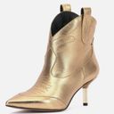 Jessica Simpson NEW  Nelda Gold Pointed Toe Pull On Kitten Heel Western  Booties Photo 1