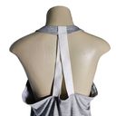 Adidas  Womens Size L Grey White Strappy Racerback Athletic Tank Top Gym Workout Photo 2