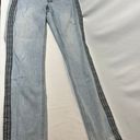 REWASH Light Wash Ripped Jeans With Stripe Photo 0