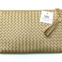 NEW Virginia Wolf Mimi Curateur Golden Woven Clutch Bag Tassel Faux Leather Photo 0