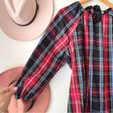 Draper James  RSVP Long Sleeve Tiered Bow Back Dress plaid tartan holiday SIZE XL Photo 4