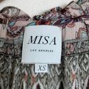 MISA Los Angeles Tassel Tie Long Sleeve Pleated Boho Lorena Mini Dress Sz XS Photo 7