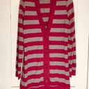 belle du jour Striped V Neck Cardigan Tunic Sweater Photo 4