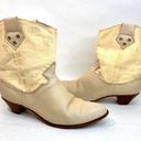 Dingo Vintage 1980’s  Cream Leather Slouchy Western Boots size 9.5 IOB Photo 4