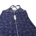 Halston Heritage HALSTON Navy blue semi-sheer X back chemise nightie with floral Size SMALL Photo 5