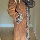 Wilson’s Leather Wilson's Penny Lane brown suede coat long jacket faux fur mixed colors small Photo 2